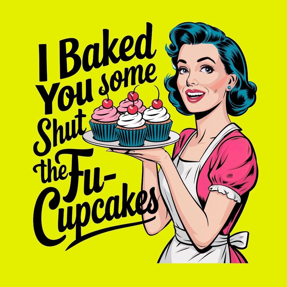 Housewife I Baked You Some Shut The Fucupcakes KITCHEN Fridge magnet 4"x4"